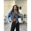 %100 Heavy Cotton Biker Crop Alman Denim Ceket