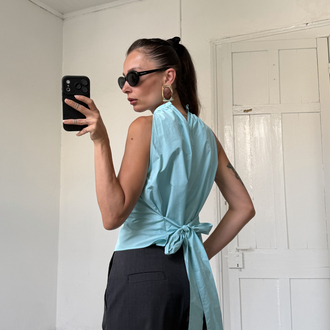 Custom Made Soft Tafta Sırt Detaylı Bluz