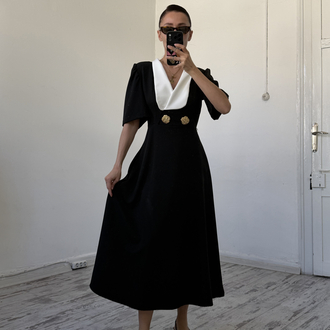 Maxi Yaka Fransız Re Edition Midi Elbise