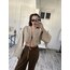 %100 Cotton Bağlama Detaylı Crop Bluz