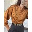 Ribol W. Tasarım Ürünü Silky Touch Gold Yaka Detaylı Bluz