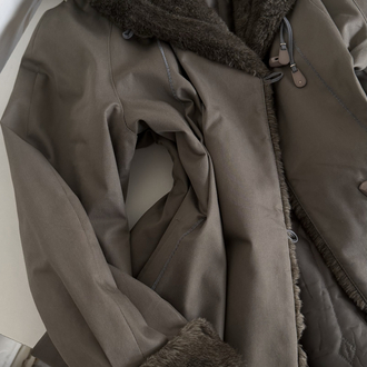 Your Sixth Sense Germany Suni Kürk Detaylı Maxi Trenchcoat