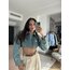 Tahtadolap Studio Vatkalı V Kesim Crop Denim Ceket