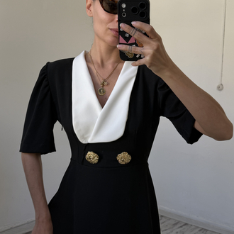 Maxi Yaka Fransız Re Edition Midi Elbise