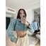 Tahtadolap Studio Vatkalı V Kesim Crop Denim Ceket