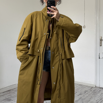 Alman Üretim Pelerin Detaylı Premium İçi Dokulu Trenchcoat