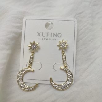 Çelik Xuping Ay Yıldız Küpe
