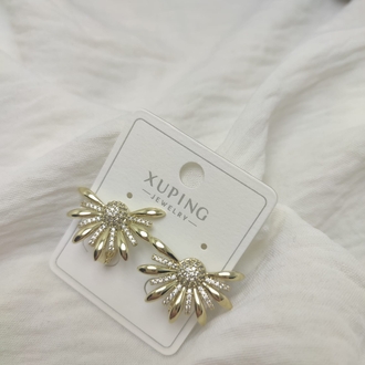 Çelik Xuping çiçek model taşlı küpe