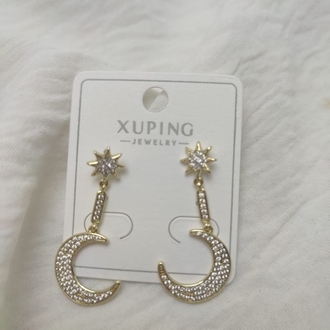 Çelik Xuping Ay Yıldız Küpe