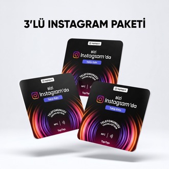 3'Lü Instagram NFC Kartı