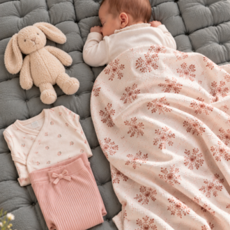 TARA AURA %100 Pamuk 2 Kat Müslin Bebek Örtüsü – 130×135 cm