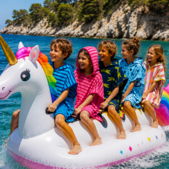 %100 Pamuk Renkli Oversize 3-8 Yaş Çocuk Pançosu