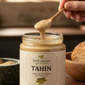 TAHİN KREMASI (yerli susam, katkı maddesi, koruyucu içermez)
