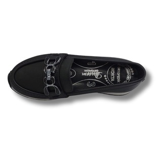 Kadın Siyah Taşlı Tokalı Comfort Loafer Ayakkabı, Rahat Taban, Düz Kadın Babet Ayakkabı