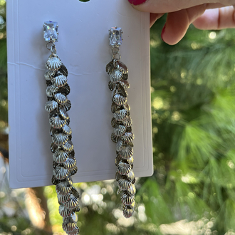 Silver deniz kabuklu sallantılı küpe