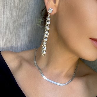 Silver deniz kabuklu sallantılı küpe