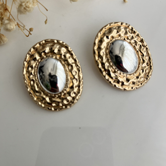 Silver detay gold küpe 