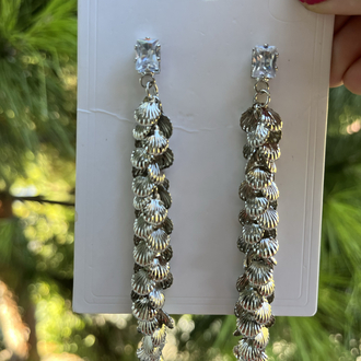 Silver deniz kabuklu sallantılı küpe