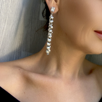 Silver deniz kabuklu sallantılı küpe