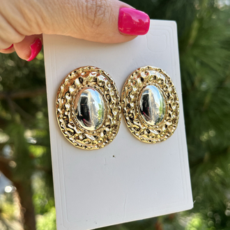 Silver detay gold küpe 