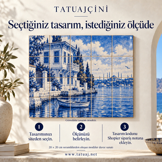 TATUAJÇİNİ Seramik Tablo — 60 × 60 cm | 9 Parça