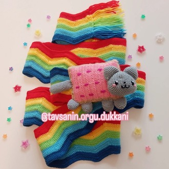 Nyan Cat Gökkuşağı Atkı