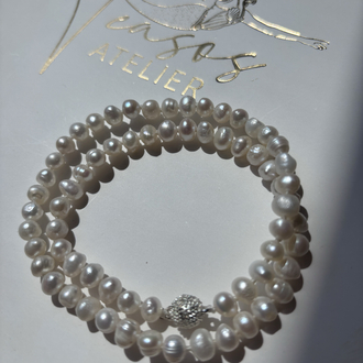 Hand-Knotted Pearl Necklace