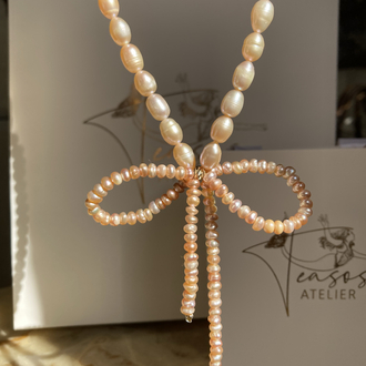 Gün batımının son ışıkları | Peachy Pearl Necklace