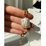 Thick Chain x Rectangle Keshi Pearl Bracelet