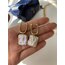 Rectangle Pearl Earrings