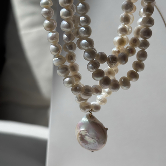 Super Long Baroque Pearl Necklace 