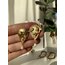 Enamel Crushed Brass Earrings