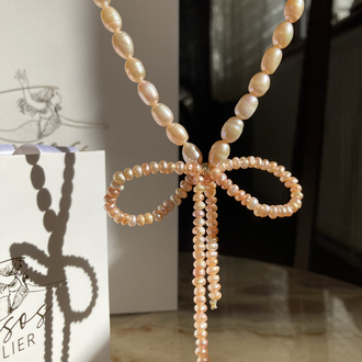 Gün batımının son ışıkları | Peachy Pearl Necklace