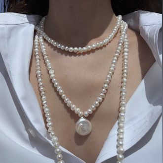 Super Long Baroque Pearl Necklace 