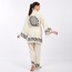 Hitit Desenli Taş Baskılı Pamuklu Müslin Kimono Takım