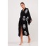 Tılsım Desenli Müslin Kimono Siyah