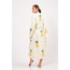 Ananas Desenli Taş Baskılı Pamuklu Kimono