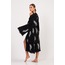 Ostrich Taş Başkılı Pamuklu Kimono Siyah