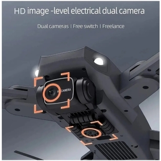 INT968S HD dual kamera katlanabilir çantalı drone seti siyah