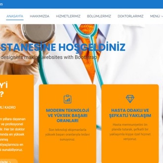 HTML Sağlık ve Medikal Tasarımı Tek Sayfa Bootstrap Özel Tasarım