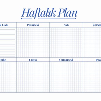 HAFTALIK GELEN YAPILACAKLAR PLANI