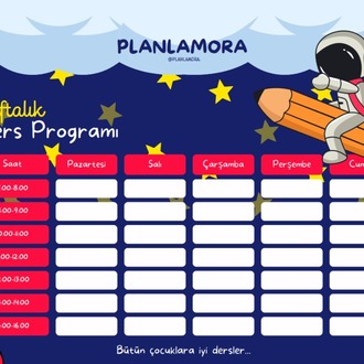 Haftalık ders programı LGS Çalışma Programı 