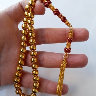 Orjinal Altın kaplama tesbih 8mm