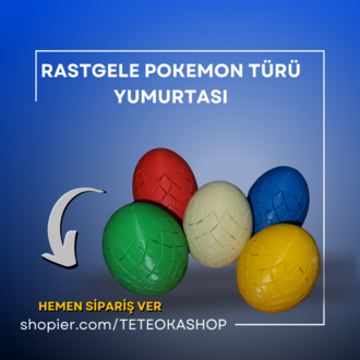 3D Baskı Sürpriz Mavi Pokemon Yumurtası