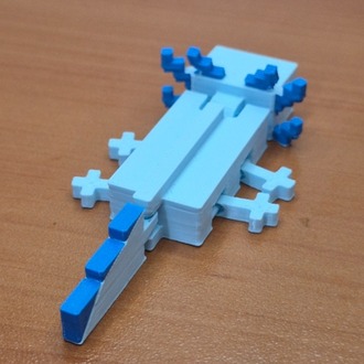Minecraft Aksolotl 3D Figür Mavi