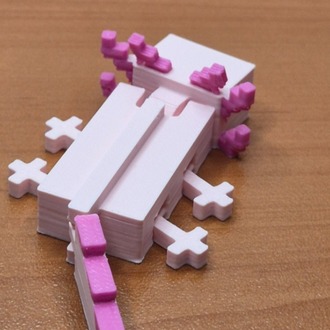 Minecraft Aksolotl 3D Figür Pembe
