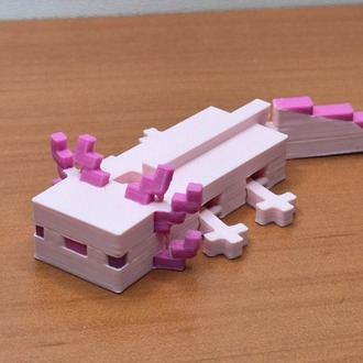 Minecraft Aksolotl 3D Figür Pembe