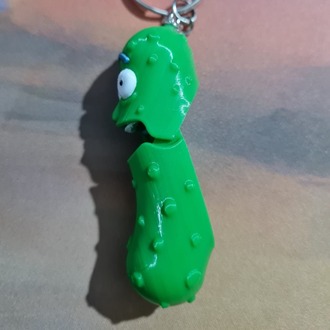 Pickle Rick Anahtarlık / Turşu rick - Hareketli Ağız 3D