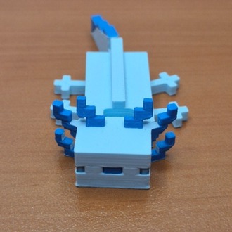 Minecraft Aksolotl 3D Figür Mavi