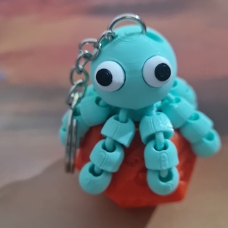 Sevimli 3D Baskı Oynar Kollu Ahtapot Anahtarlık 